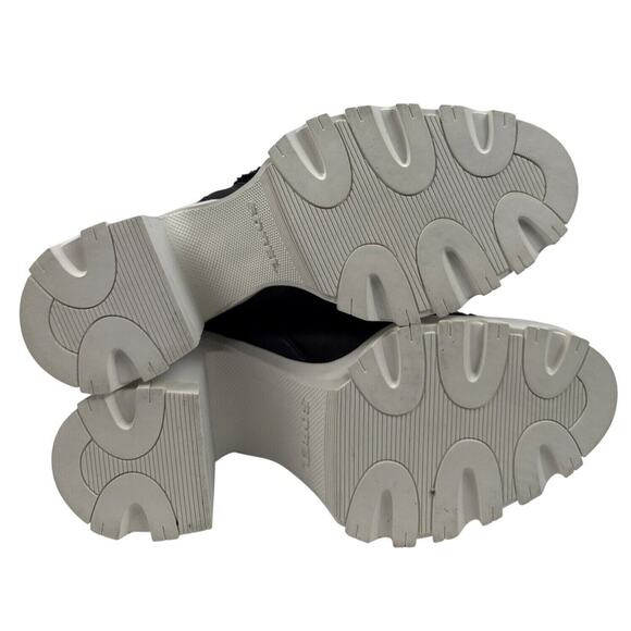 Sorel Brex Heel Cozy Lace Bootie Womens 8 Black Leather Faux Shearling White - Picture 8 of 10